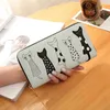 Kedi Sikke Çantalar Beş Sevimli Karikatür Nakış Konu Fermuar Kart Çanta Kadın Moda Akıllı Para Çantası PU Deri Kızlar Kılıf Cüzdan