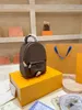 2020 Fashion Smooth Zipper Mini Backpack Genuine leather children backpack women Brown printing backpack Free shipping