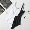 Schwarz Weiß Farben Stile Mode Bademode Bikini Set für Frauen Mädchen Badeanzug mit Pad Bandage zweiteiliger Sexy Badeanzug