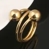 Anello da dito da donna con sfera di perline Anelli d'amore di fidanzamento per feste di matrimonio in oro per San Valentino