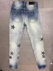 22SS Designer Mens Jeans Luxury Design Denim Slimleg Jean Pants Casual Popular Five Star Elements Высококачественные высокие улицы BI9070393