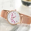 Japan Quartz Movement 10D Red Plum Blossom Genuine Leather Band Female Watch Ladies Wristwatches New Design Watches For Women 201116