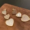 Uroczy Cute Diamond Cyrkonia Shell Heart Widgłowy Kolczyki Moda Luksusowy Projektant Wisiorek Stadniny Kolczyki Dla Kobiet Dziewczyny Prezenty Żyrandol