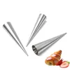 Stainless Steel Spiral Croissants Molds Conical Tube Cone Roll Moulds Cream Horn Baking Pastry Tool Icing Piping Nozzle