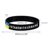 Bracelets de drapeau ukrainien bleu jaune couleur noire je me tiens avec le bracelet en caoutchouc de l'ukraine bracelets de sport élastiques en silicone unisexe 2022 bracelet de poignet populaire T39Z8MY