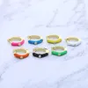 whole earrings shiny rainbow colorful enamel mini hoop earring with gold color bamboo shape hoop earring for women233L