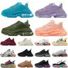 Triple S Crystal Bottom Hommes Femmes Designer Chaussures Glitter Noir Blanc Marron Violet Vert Foncé Semelle Claire Marque De Luxe Baskets De Sport Baskets Taille 45