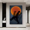 Canvas Painting Abstract black Posters Print Modern orange Scandinavian Bedroom Living room Home Decoration Wall Art Pictures