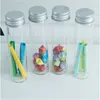 Glasflaskor Skruv Top Tomt Järnflaska 15 ml 25ml 40ml 60ml Candy Vanilla Pill Food Perfume Bottle Metal Cap 12pcs