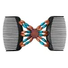 Retro Wooden Beads Magic Hair Comb Double Row Hairpin Insert Women Hairstyle Clip W10959