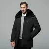 Hommes duvet Parkas russie manteau d'hiver veste canard blanc épais chaud col de fourrure détachable chapeau hommes coupe-vent pardessus Phin22