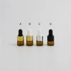 300/lot 1ml Amber Small Glass Bottles Perfume Dropper Vial For Essential Oils Mini Vials Containers