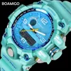 BOAMIGO Brand Women Sports Watches Multifunction Dual Display Watches Fashion Digital Wristwatches Waterproof Relogio Feminino 201116