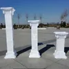 Design de alto padrão decoração de casamento quadrado coluna romana cor branca pilares plásticos estrada citada adereços 2 pcs