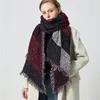 Design Thick Cashmere Scarf Women Winter Knit Pashmina Rhombus Shawls and Wraps Lady Warm Neck Scarves Tassel Bufanda Y2010076498647