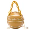 2021 Ball Geldbörsen Für Jugendliche Frauen Schulter Taschen Umhängetasche Kette Hand Taschen Persönlichkeit Weibliche Leder Rosa Basketball Tasche