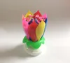 Colorful Petals Music Candle Children Birthday Party Lotus Sparkling Flower Velas Squirt Blossom Flame Cake Candle Accessory Gift