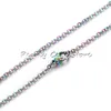 5pcs Rainbow Colored Stainless Steel Link Chain DIY Necklaces Jewelry Making 45cm & 50cm Chain with Lobster Clasp1271T