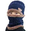 Kinder Gestrickte Hut Winter Warme Baby Kinder Kappe Skullies Beanies Kreis Schal Verdicken Fleece Futter Für 2-12 Jahre jungen Mädchen Y201024