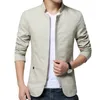 Jaqueta masculina moda colarinho jaqueta casacos homens fino ajuste negócios casual masculino jaquetas roupas masculinas plus size M-5XL sólido 220212