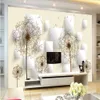 3D stereo cube hand-painted dandelion wallpapers TV background wall 3d murals wallpaper for living room