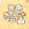 Enamelowe broszki Pin for Women I Love You Cat Fashion Dress Koszulka Demin Metal Brooch Pins Baidges Promocja Gift Hurtowa