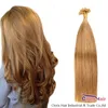 # 12 Light Golden Brown Keratyn Kapsułki Ludzki Fusion Hair Doil U Tip Machine Made Indian Remy Pre Bulded Hair Extensions 100 Nici 0,5 g / s