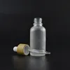 30ml Frosted Glass Dropper Bottles Essential Oil Perfume Bottles Liquid Reagent Pipette Dropper Bottle with Natural Bamboo Cap kkA1789