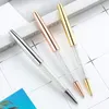 3pcs Diamond Crystal Ballpoint Pen Ring Bröllopskontor 0.7mm Personlighet Custom Logo Stationery för Metal Gift1