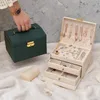 Three-layer drawer jewelry storage box creative jewelrys boxes ear stud earrings gift jewel box