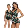 Family Matching Swimwear Mom Daughter Swimsuit Mother Bikini Bathing Suit Kids Outfits 220425
