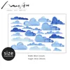 Cloud Wall Stickers kids Diy wall art Seamless pattern Modern Nordic style home decoration accessories Blue watercolor bathroom LJ200904
