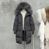 Down Jacket For Women Winter Thicken Warm Natural Raccoon Fur Collar Hooded Coats Female Fur Jacket Casual Loose Parka Outerwear 201127