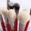 Beili Röd 24 st Professionell Makeup Brushes Set Naturligt hårborste Makeup Foundation Pulver Blush Ögonskugga Ögonbryn 201007