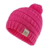 New Kids Knitted Hats Winter Warm Childrens Wool Ball Beanies Fashional Baby Pom Pom Hat Boy and Girl Caps GD1104