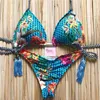 Bikini damskie stroje kąpielowe żeńskie kobietę seksowne bikini z zestawem do kąpieli pływackiej bohemian kobiety swimsuit 2 -częściowe zestawy 220221