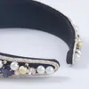 ファッショナブルなヨーロッパアメリカンフランスラインストーン模造パールヘッドバンドトレンドデザインヘッドバンドカラフルな真珠のヘアアクセサリー