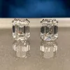 Stud Vinregem 100 % 925 Sterling Silber Smaragdschliff G Erstellt Moissanit Diamanten Edelstein Ohrringe Ohrstecker Feiner Schmuck Großhandel