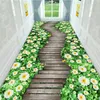 秋のスタイルロングロビーカーペットの新鮮な緑の芝生柄の階段の廊下のホームコリドー通りのパーティーの結婚式の赤いエリアラグ220301