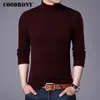 Caodrony merino lã camisola homens casuais turtleneck clássico puxar homme inverno macio morne cashmere homens pullover blusas 310 201123