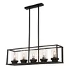 American Country Style Rectangular Chandelier Creative Simple Table Bar Lamp Dining Room Marble Glass Black Hanging Lamp