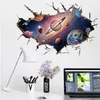 Simanfei espaço galáxia planetas adesivo de parede à prova dwaterproof água vinil arte mural decalque universo estrela papel parede crianças quarto decorar 201106272l