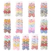 Hair Clips For Girls Baby Kids Bowknot Floral Flower Barrettes Grosgrain Hairpins Clippers Dovetail Bow headwear Festival Hair Accessories 5pcs/set YL1615J