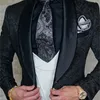 Szmanlizi Męskie Garnitury Ślubne Włoski Design Custom Made Black Dymanie Tuxedo Jacket 3 szt. Groom Terno Garnitury dla mężczyzn 201106
