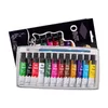 12 colori pittura a olio vernice disegno pigmento tubi da 12 ml con pennello forniture d'arte X6HB 201226