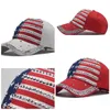 Cappelli del Presidente della Moda Trump Ricamo Berretto da baseball per adulti Stella a cinque punte Stampa Cappello bandiera nazionale USA 10 9nx G2