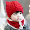 2 Pz Cute Baby Cappello Sciarpa Set Caldo Lavorato A Maglia Bambino Inverno Cappello Cap Bonnet Bambini Cappello Boy Girl Caps Ragazzi Ragazze Crochet Beanie Autunno Y201024