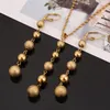 Moda Oro 5PCS Perline Orecchini Collane con ciondolo per donne Yonth Ragazze Palline rotonde Collana di perline Set di gioielli