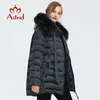 Astrid vinter ny ankomst ner jacka kvinnor med en päls krage ytterkläder kvalitet mode medium längd vinterrock fr1830 200928
