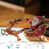 (10 조각 / 로트) 3D 팝업 크리스마스 인사말 카드 레이저 컷 "메리 크리스마스"사슴 산타 3D 레드 골드 카드 봉투 C9008 201214